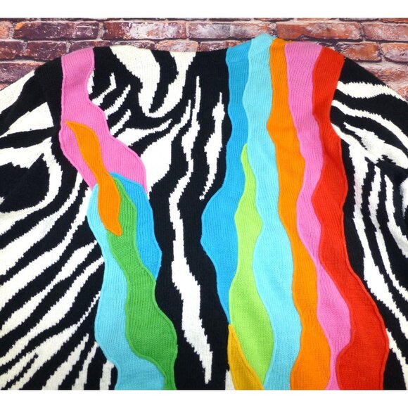 Wild Zebra Print Jacket With Sequins & Flower Power Design Options XL - Picture 10 of 11